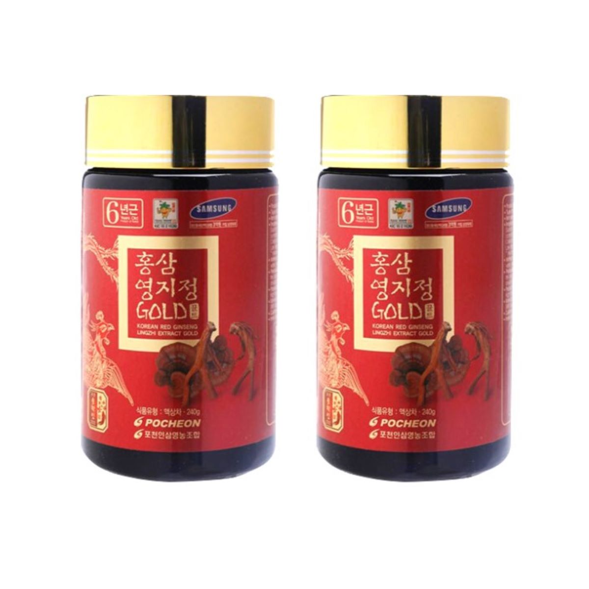 Cao hồng Sâm Linh chi Pocheon 2 lọ 240g